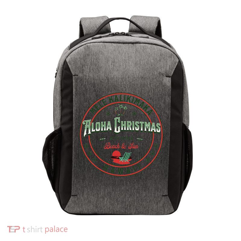 Hawaii Christmas Mele Kalikimaka Aloha Ohana Hawaiian Vector Backpack