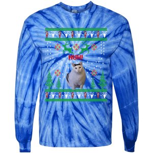 Huh! Cat Meme Popular Internet Meme Cat Day Christmas Gift Tie-Dye Long Sleeve Shirt