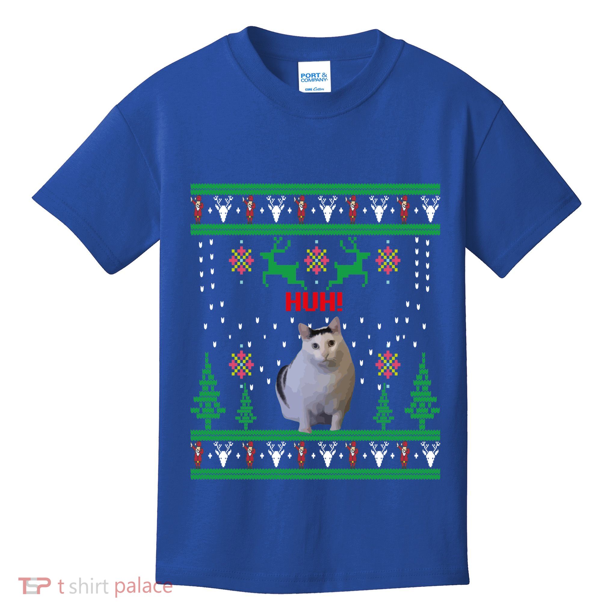 Huh! Cat Meme Popular Internet Meme Cat Day Christmas Gift Kids T-Shirt
