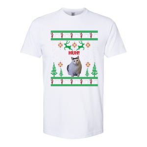 Huh! Cat Meme Popular Internet Meme Cat Day Christmas Gift Softstyle CVC T-Shirt