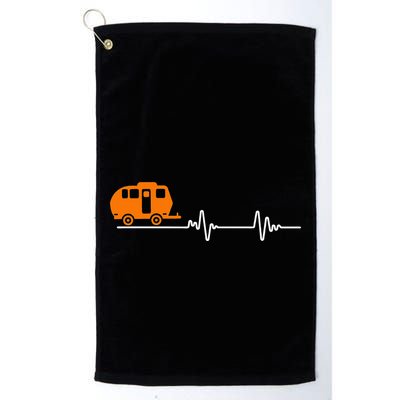 Heartbeat Caravan Motorhome Gift ECG Camper Camping Golf Towel