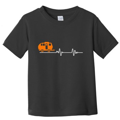 Heartbeat Caravan Motorhome Gift ECG Camper Camping Toddler T-Shirt