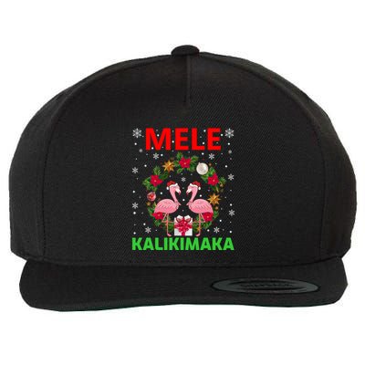 Hawaiian Christmas Mele Kalikimaka Flamingo Christmas Gift Wool Snapback Cap