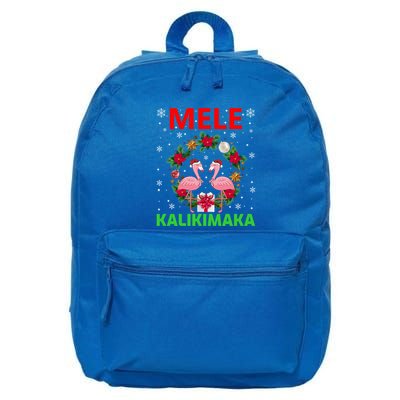 Hawaiian Christmas Mele Kalikimaka Flamingo Christmas Gift 16 in Basic Backpack