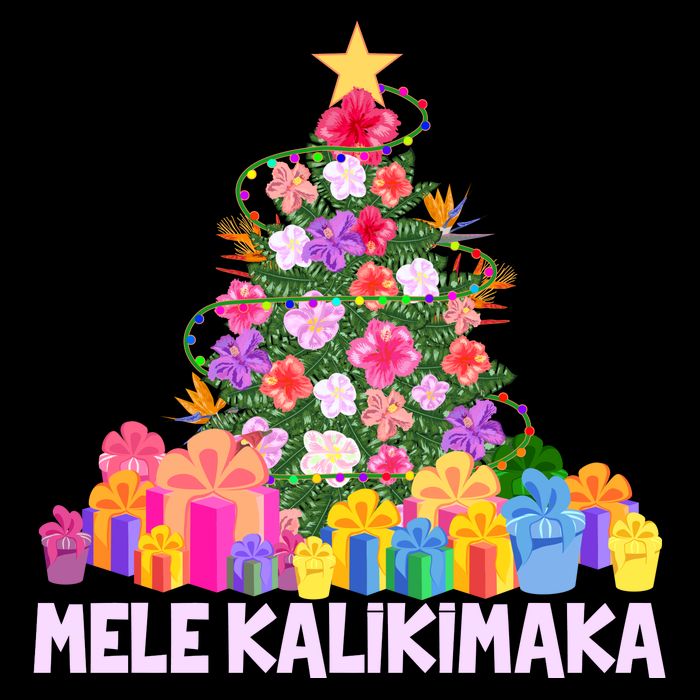 Hawaiian Christmas Mele Kalikimaka Tropical Flower Tree Backpack
