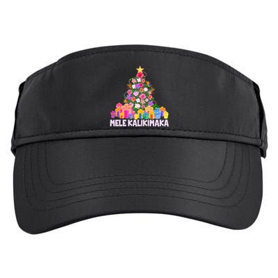 Hawaiian Christmas Mele Kalikimaka Tropical Flower Tree Adult Drive Performance Visor