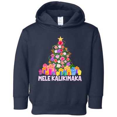 Hawaiian Christmas Mele Kalikimaka Tropical Flower Tree Toddler Hoodie