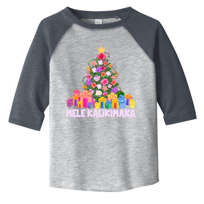 Hawaiian Christmas Mele Kalikimaka Tropical Flower Tree Toddler Fine Jersey T-Shirt