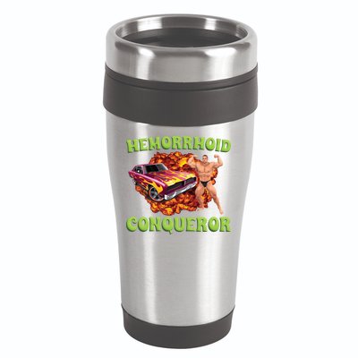 Hemorrhoid Conqueror Meme 16oz Travel Tumbler