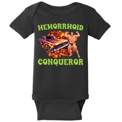 Hemorrhoid Conqueror Meme Baby Bodysuit
