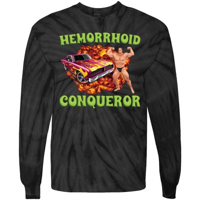 Hemorrhoid Conqueror Meme Tie-Dye Long Sleeve Shirt