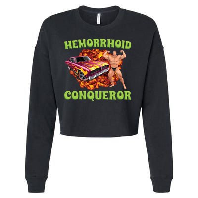 Hemorrhoid Conqueror Meme Cropped Pullover Crew