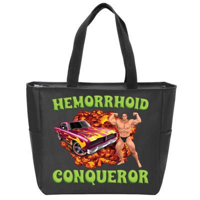 Hemorrhoid Conqueror Meme Zip Tote Bag