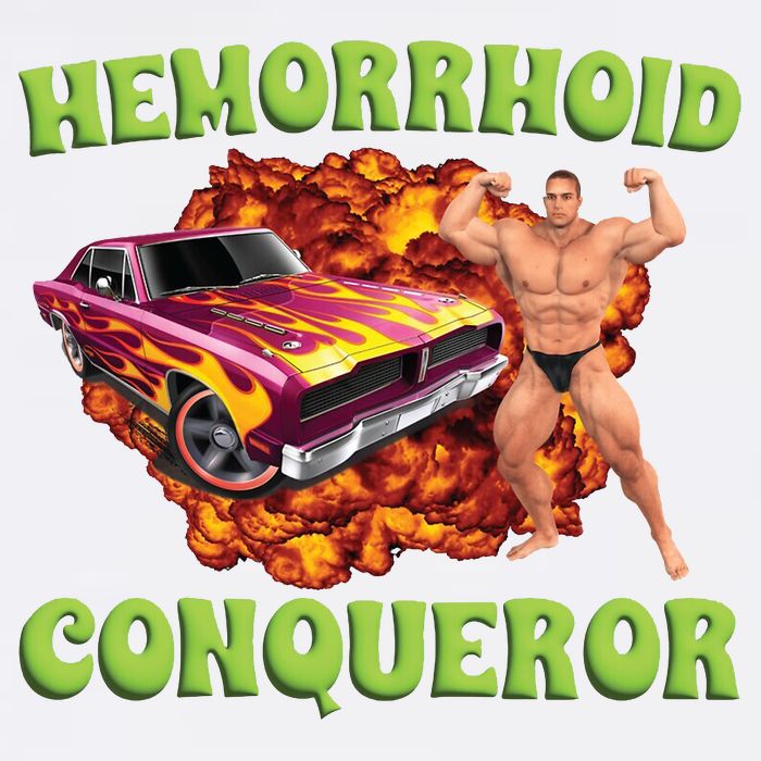 Hemorrhoid Conqueror Meme Garment-Dyed Sweatshirt