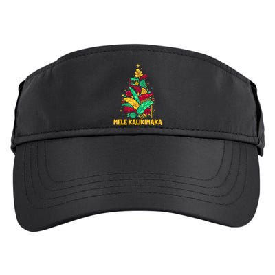 Hawaiian Christmas Mele Kalikimaka Tropical Leaves Tree Adult Drive Performance Visor