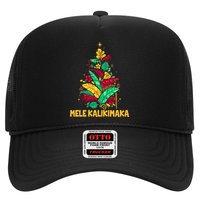Hawaiian Christmas Mele Kalikimaka Tropical Leaves Tree Trucker Hat