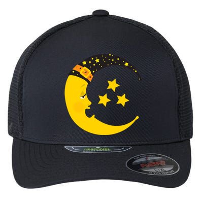 Halloween Crescent Moon Witch Hat Design Gift Flexfit Unipanel Trucker Cap