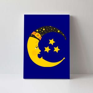 Halloween Crescent Moon Witch Hat Design Gift Canvas