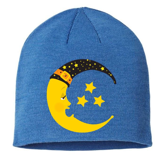 Halloween Crescent Moon Witch Hat Design Gift Sustainable Beanie