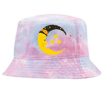 Halloween Crescent Moon Witch Hat Design Gift Tie-Dyed Bucket Hat