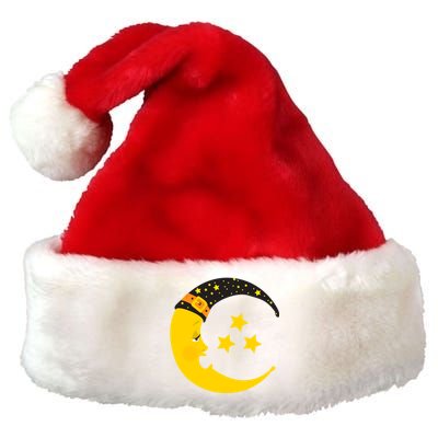 Halloween Crescent Moon Witch Hat Design Gift Premium Christmas Santa Hat