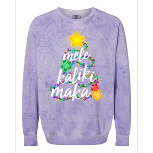 Hawaiian Christmas Mele Kaliki Maka Hibiscus Tree Colorblast Crewneck Sweatshirt