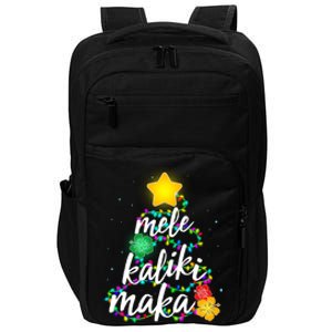 Hawaiian Christmas Mele Kaliki Maka Hibiscus Tree Impact Tech Backpack