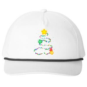 Hawaiian Christmas Mele Kaliki Maka Hibiscus Tree Snapback Five-Panel Rope Hat