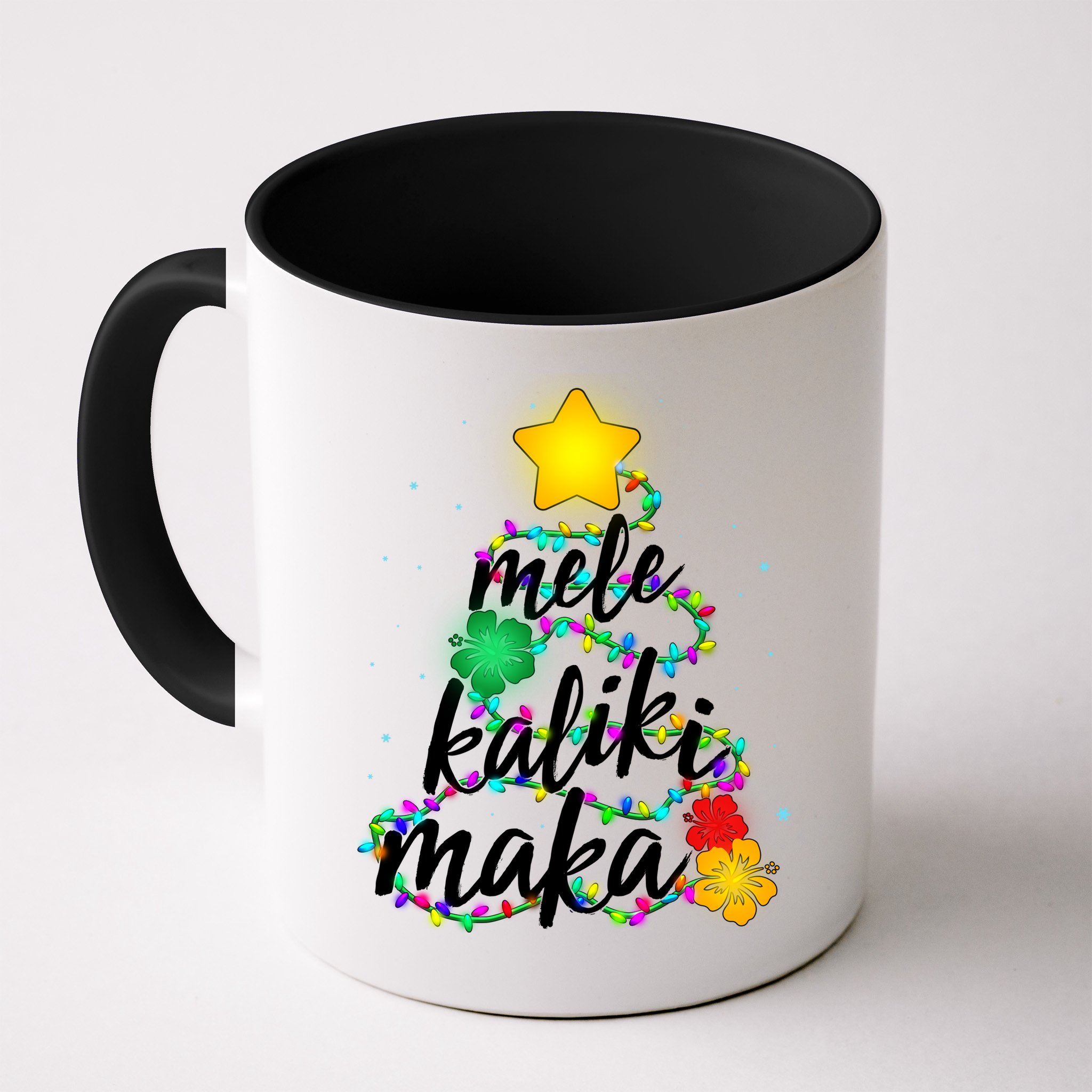 Hawaiian Christmas Mele Kaliki Maka Hibiscus Tree Mug