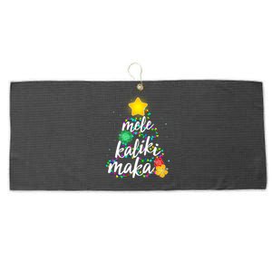 Hawaiian Christmas Mele Kaliki Maka Hibiscus Tree Large Microfiber Waffle Golf Towel