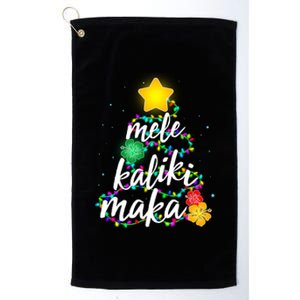 Hawaiian Christmas Mele Kaliki Maka Hibiscus Tree Platinum Collection Golf Towel