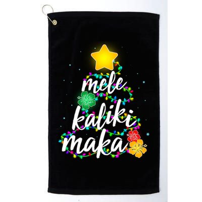 Hawaiian Christmas Mele Kaliki Maka Hibiscus Tree Golf Towel