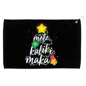 Hawaiian Christmas Mele Kaliki Maka Hibiscus Tree Grommeted Golf Towel