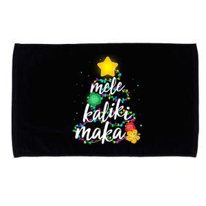 Hawaiian Christmas Mele Kaliki Maka Hibiscus Tree Microfiber Hand Towel