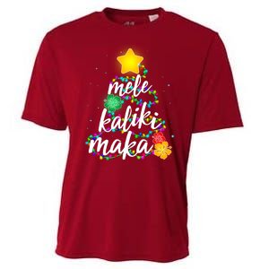 Hawaiian Christmas Mele Kaliki Maka Hibiscus Tree Cooling Performance Crew T-Shirt