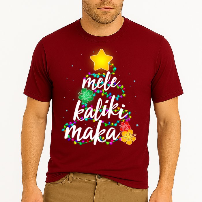 Hawaiian Christmas Mele Kaliki Maka Hibiscus Tree Cooling Performance Crew T-Shirt