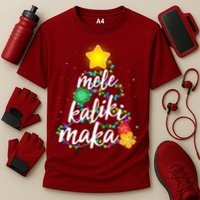 Hawaiian Christmas Mele Kaliki Maka Hibiscus Tree Cooling Performance Crew T-Shirt