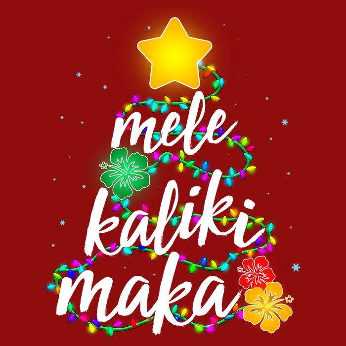 Hawaiian Christmas Mele Kaliki Maka Hibiscus Tree Cooling Performance Crew T-Shirt