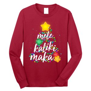 Hawaiian Christmas Mele Kaliki Maka Hibiscus Tree Long Sleeve Shirt