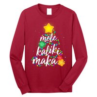 Hawaiian Christmas Mele Kaliki Maka Hibiscus Tree Long Sleeve Shirt