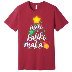 Hawaiian Christmas Mele Kaliki Maka Hibiscus Tree Premium T-Shirt