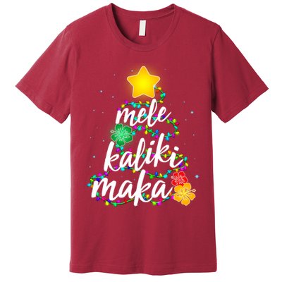 Hawaiian Christmas Mele Kaliki Maka Hibiscus Tree Premium T-Shirt