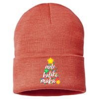 Hawaiian Christmas Mele Kaliki Maka Hibiscus Tree Sustainable Knit Beanie