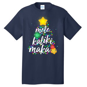 Hawaiian Christmas Mele Kaliki Maka Hibiscus Tree Tall T-Shirt