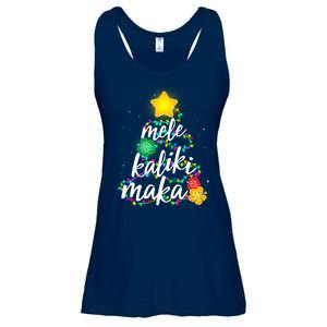 Hawaiian Christmas Mele Kaliki Maka Hibiscus Tree Ladies Essential Flowy Tank