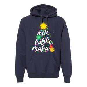 Hawaiian Christmas Mele Kaliki Maka Hibiscus Tree Premium Hoodie