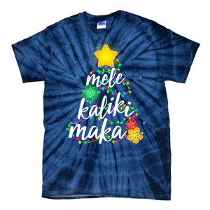 Hawaiian Christmas Mele Kaliki Maka Hibiscus Tree Tie-Dye T-Shirt