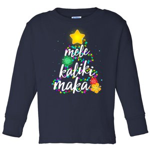 Hawaiian Christmas Mele Kaliki Maka Hibiscus Tree Toddler Long Sleeve Shirt