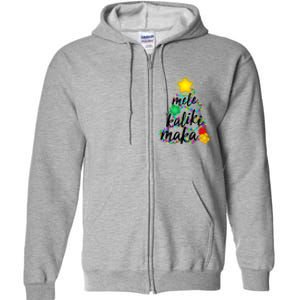 Hawaiian Christmas Mele Kaliki Maka Hibiscus Tree Full Zip Hoodie