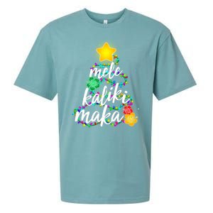 Hawaiian Christmas Mele Kaliki Maka Hibiscus Tree Sueded Cloud Jersey T-Shirt